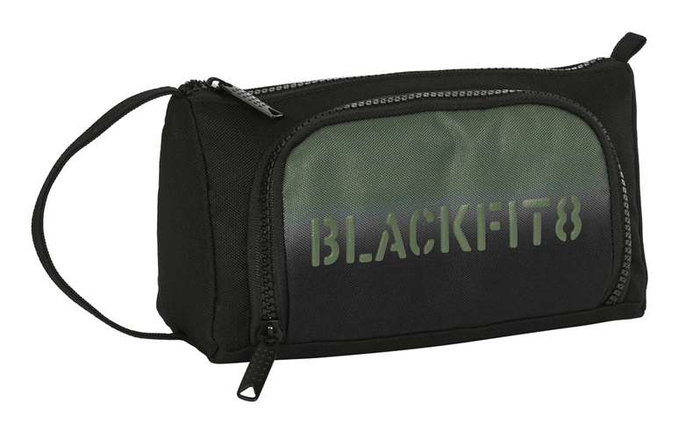 Safta Blackfit8 Porte-Tout avec Poche Dépliable, Vide, Recyclé, Gradient, Polyester 600D, 20 x 11 x 8.5 cm, Noir et Vert Militaire