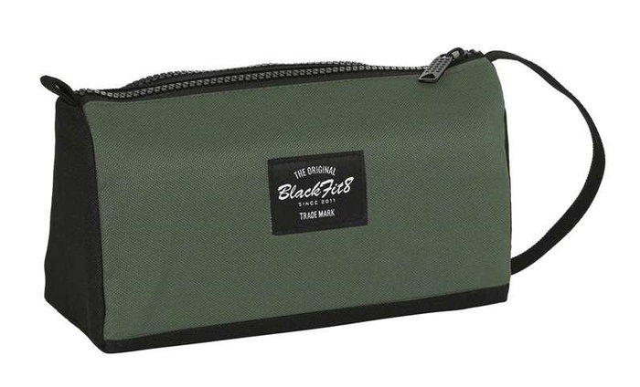 Safta Blackfit8 Porte-Tout avec Poche Dépliable, Vide, Recyclé, Gradient, Polyester 600D, 20 x 11 x 8.5 cm, Noir et Vert Militaire