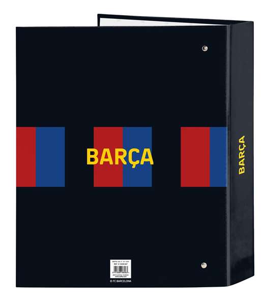Safta Carpeta F. 4 Anillas 35Mm - Chemise à Anneaux 35mm FC Barcelone Équipe 22/23, Format 27x33x6cm en Polyester 600D