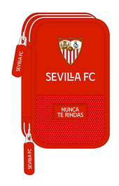 Safta Plumier Double Poche 28 Pièces Thème FC Séville - Trousse Scolaire 12,5 x 19,5 x 4 cm