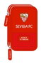 Safta Plumier Double Poche 28 Pièces Thème FC Séville - Trousse Scolaire 12,5 x 19,5 x 4 cm