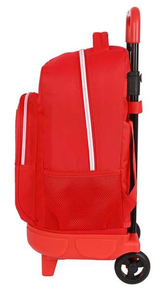 Safta Sac à dos grand avec roues compact extra simple Sevilla FC 33x45x22cm, 600D Polyester + 900D Nylon/PU, Rouge