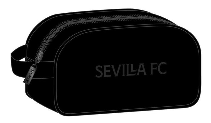 Safta Neceser 1 asa adapt.carro sevilla fc "teen" 26x15x12cm - Trousse de sport pour enfants, polyester 600D, noir