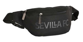 Safta Riñonera Sevilla FC "Teen" - Sac banane officiel pour enfants, dimensions 23 x 12 x 9 cm, en polyester 600D, couleur noire