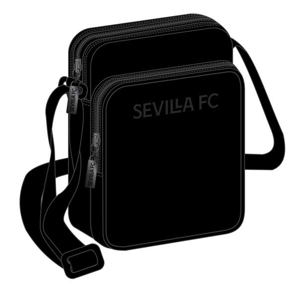 Safta Bandolera pequeña Sevilla FC "Teen" - Sac bandoulière enfant 16x22x6 cm en polyester 600D, Noir Safta Bandolera pequeña Sevilla FC "Teen" - Sac bandoulière enfant 16x22x6 cm en polyester 600D, Noir