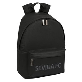Safta Mochila Sac à dos pour ordinateur portable 14.1" Sevilla FC Teen 31x41x16 cm - Noir, Polyester 600D