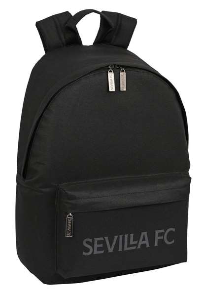 Safta Mochila Sac à dos pour ordinateur portable 14.1" Sevilla FC Teen 31x41x16 cm - Noir, Polyester 600D