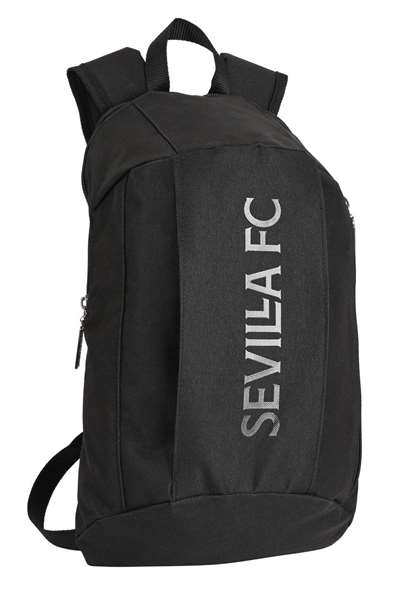 Safta Mini sac à dos à fermeture éclair vertical Sevilla FC Teen pour enfants, dimensions 22x39x10 cm, couleur noire, polyester 600D Safta Mini sac à dos à fermeture éclair vertical Sevilla FC Teen pour enfants, dimensions 22x39x10 cm, couleur noire, polyester 600D