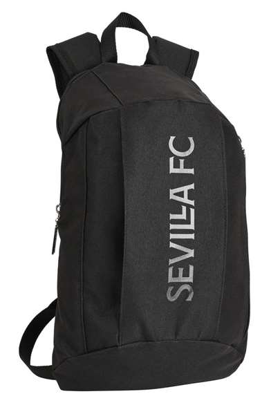 Safta Mini sac à dos à fermeture éclair vertical Sevilla FC Teen pour enfants, dimensions 22x39x10 cm, couleur noire, polyester 600D Safta Mini sac à dos à fermeture éclair vertical Sevilla FC Teen pour enfants, dimensions 22x39x10 cm, couleur noire, polyester 600D