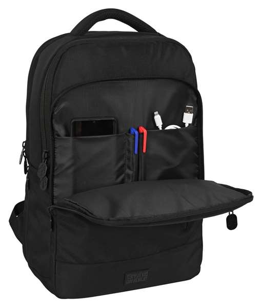 Safta Mochila Portatil 15,6"+Tablet+USB The Mandalorian Teen - Sac à dos portable pour ordinateur 15,6" et tablette avec charge USB, motif Star Wars Mandalorian, pour adolescents