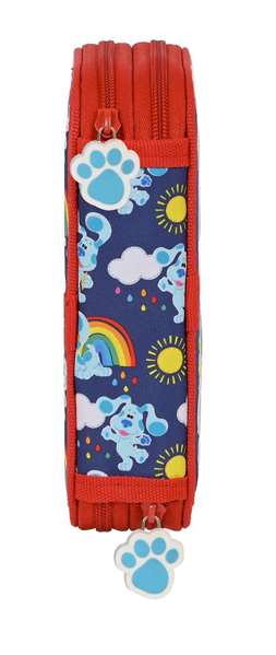 Safta Plumier double poche 28 pièces Blues Clues en polyester 300D et PVC - Coloris bleu marine