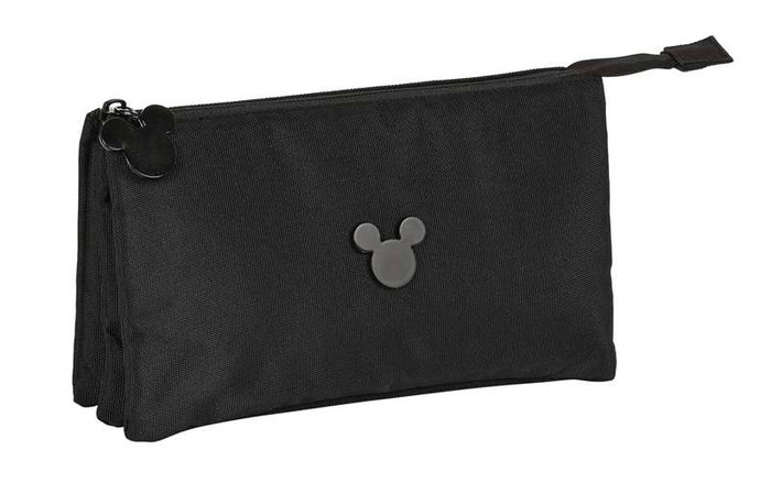 Safta Portatodo Triple Mickey Mouse Premium - Sac bandoulière pour enfant 3 ans, Noir, Polyester 600D