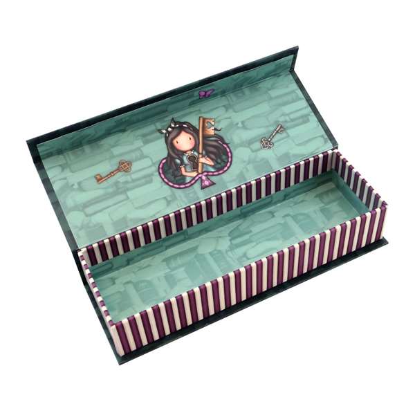 Gorjuss Boîte de rangement portative "Curiosity" en polyester et néoprène - vert bouteille et gris - à partir de 3 ans