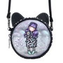 Safta - Mini bandoulière ronde Gorjuss™ "Smitten Kitten" - Sac à bandoulière pour enfants - Polyester, Noir ou Blanc - À partir de 3 ans