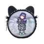 Safta - Mini bandoulière ronde Gorjuss™ "Smitten Kitten" - Sac à bandoulière pour enfants - Polyester, Noir ou Blanc - À partir de 3 ans
