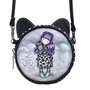 Safta - Mini bandoulière ronde Gorjuss™ "Smitten Kitten" - Sac à bandoulière pour enfants - Polyester, Noir ou Blanc - À partir de 3 ans