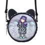 Safta - Mini bandoulière ronde Gorjuss™ "Smitten Kitten" - Sac à bandoulière pour enfants - Polyester, Noir ou Blanc - À partir de 3 ans