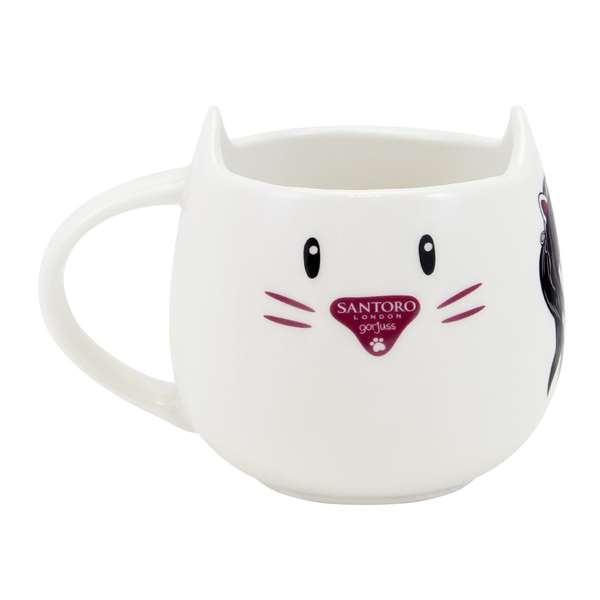 Safta Set de tasse et sous-verres Gorjuss Ruby Wild - Tasse à café et dessous de tasse en polyester et polyuréthane, gris