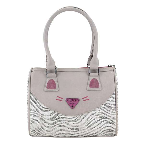 Safta Sac à main Gorjuss "Ruby Wild" pour fille, motif chat, en polyester et polyuréthane, gris