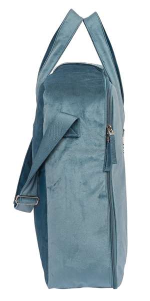 Safta Maleta Maternal - Sac à Langer Bébé avec Accessoires Tissu Velours, Design "Leaves", Vert Mer, Matériau Certifié REACH