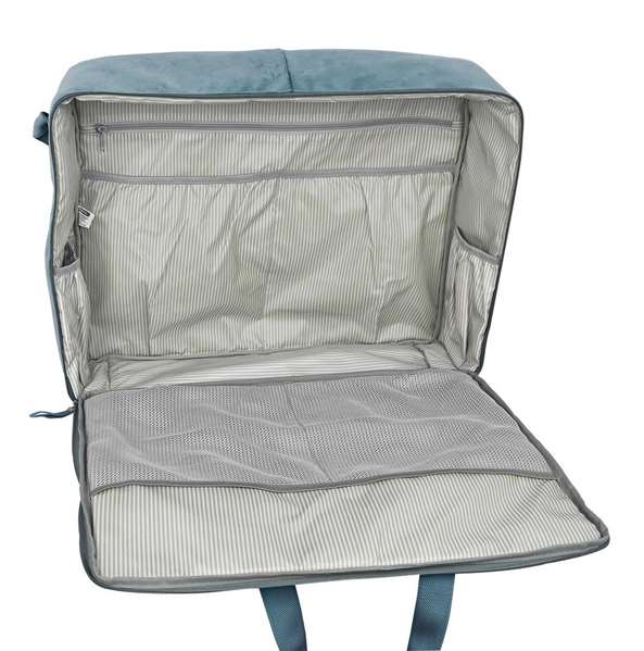 Safta Maleta Maternal - Sac à Langer Bébé avec Accessoires Tissu Velours, Design "Leaves", Vert Mer, Matériau Certifié REACH