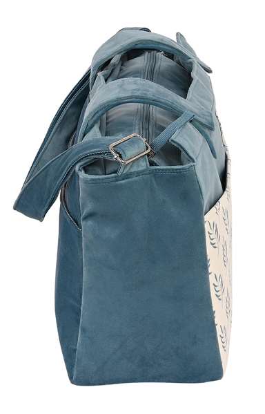 Safta Sac à langer adaptable à la poussette "Leaves", accessoire bébé, 3 ans, vert mer, matière velours REACH