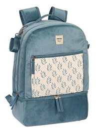 Safta Sac à dos accessoires bébé Leaves, velours vert mer, 3 ans