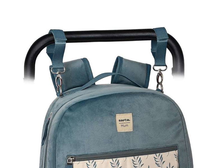 Safta Sac à dos accessoires bébé Leaves, velours vert mer, 3 ans Safta Sac à dos accessoires bébé Leaves, velours vert mer, 3 ans