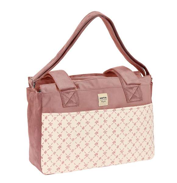 Safta - Bolsos accesorios bébé "Marsala" - Sac adaptable pour poussette - Velours - Rose caldera - À partir de 3 ans