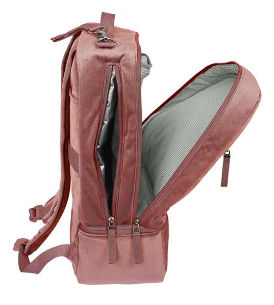 Safta - Sac à dos bébé "Marsala" en velours rose - Accessoires pour bébé - À partir de 3 ans
