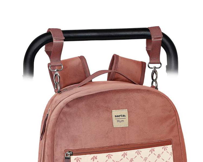 Safta - Sac à dos bébé "Marsala" en velours rose - Accessoires pour bébé - À partir de 3 ans