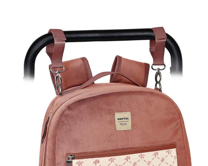 Safta - Sac à dos bébé "Marsala" en velours rose - Accessoires pour bébé - À partir de 3 ans