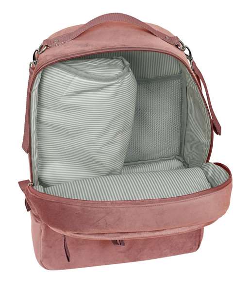 Safta - Sac à dos bébé "Marsala" en velours rose - Accessoires pour bébé - À partir de 3 ans