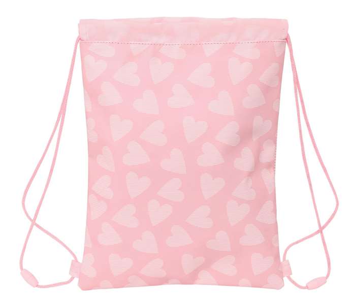 Safta Sac plat junior facile nettoyage "Love" pour maternelle, dimensions 26x34x1 cm, en PU avec REACH, rose, à partir de 36 mois