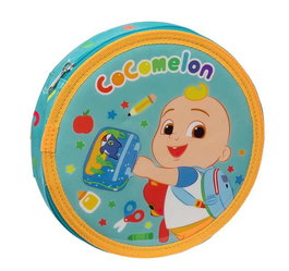 Safta Plumier 18 pièces rond facile à nettoyer Cocomelon Back To Class 21x3,5x - Trousse de crayons avec fermeture zippée pour école, matériel REACH PVC - À partir de 3 ans