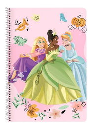 Disney - Cahier format A4 80 pages à couverture rigide - Collection Princeses Magical - Modèle 21,5x31x1 - En espagnol - Couleurs rose et beige