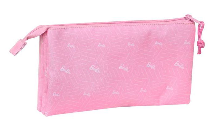 Safta Portatodo Triple Barbie "Girl" - Coffret de rangement pour filles 22x12x3 cm en polyester 300D, couleur rose aléatoire