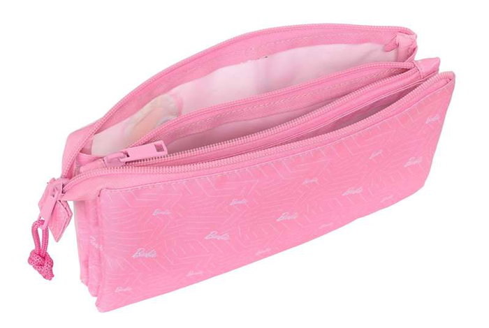 Safta Portatodo Triple Barbie "Girl" - Coffret de rangement pour filles 22x12x3 cm en polyester 300D, couleur rose aléatoire