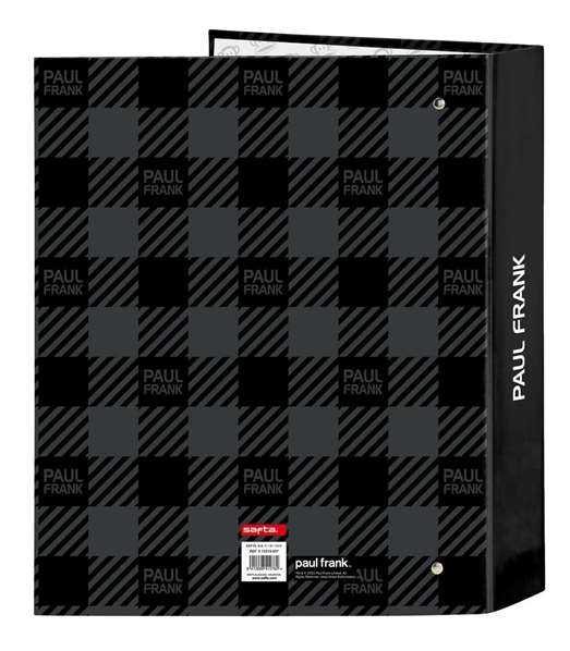 Paul Frank Classeur Format 4 Anneaux 35mm Dos Large "Campers" 27x33x6 cm - Modèles Surtis en Polyester 300D - Référence Carpeta F.