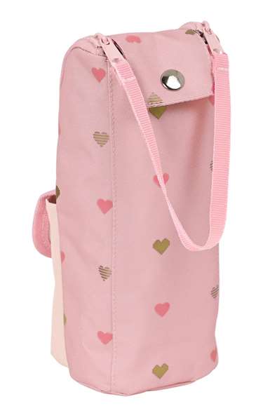 Safta Portatodo avec anse Glowlab "Hearts" 6x21x6 cm - Boîte de rangement polyester, âge recommandé : 3 ans, couleur rose clair