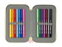 Glowlab Plumier double compartiment 28 pièces Magic Flow 12.5x19.5x4 cm, avec paillettes, 3 ans et plus, beige - Safta