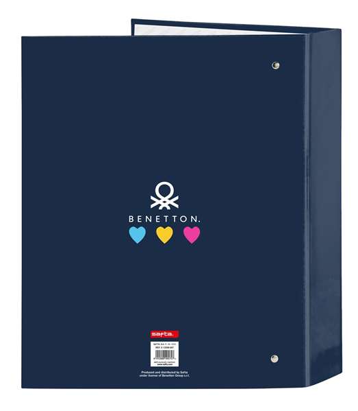 Reliure à anneaux Benetton Love Blue marine A4 (27 x 33 x 6 cm)