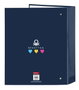 Reliure à anneaux Benetton Love Blue marine A4 (27 x 33 x 6 cm)
