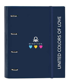 Benetton Love - Carpeta 4 anillos 35mm con recambio - 27x32x3.5 cm - Polyester 600D avec fermeture - Modèles assortis (Age recommandé 3 ans)