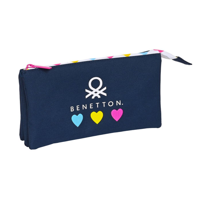Trousse Fourre-Tout Triple Benetton Love 22 x 3 x 12 cm Trousse Fourre-Tout Triple Benetton Love 22 x 3 x 12 cm