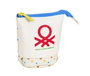 Benetton Portatodo Cubilete "Topitos", Porte-tout jouet pour enfant, Polyester 300D, Blanc cassé, 8 x 19 x 6 cm, A partir de 3 ans