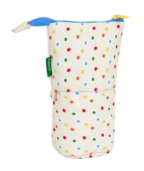 Safta Portatodo Benetton "Topitos" - Cubilete de voyage pour enfants, polyester 300D, couleur blanc cassé, 8x19x6 cm, dès 3 ans