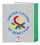 Benetton - Classeur à 4 anneaux 35 mm, dos large modèle "Pop", dimensions 27x33x6 cm, tissu, à partir de 3 ans, couleur gris