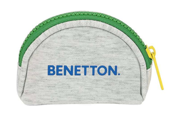 Benetton Portefeuille Pop XS 9,5x7x3 cm pour enfant en tissu tricoté gris