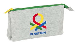 Benetton Portatodo Triple "Pop" 22 x 12 x 3 cm - Modèles assortis - Tissu tricoté - Gris - 3 ans et plus